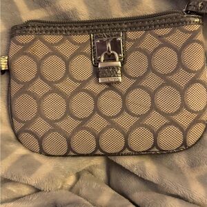 Nine West Taupe Logo Wristlet